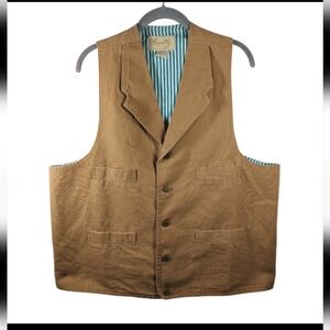 Scully Rangewear Canvas Vest Frontier Western Collared Brown Men's XL Lined